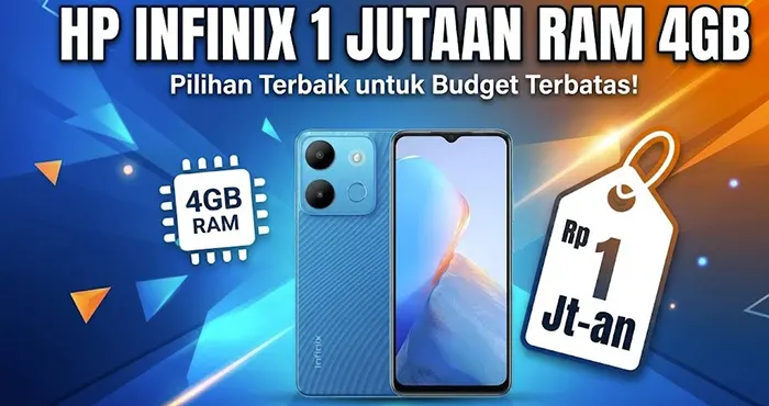 10 HP Infinix Harga 1 Jutaan RAM 4GB Terbaik di Shopee 2026